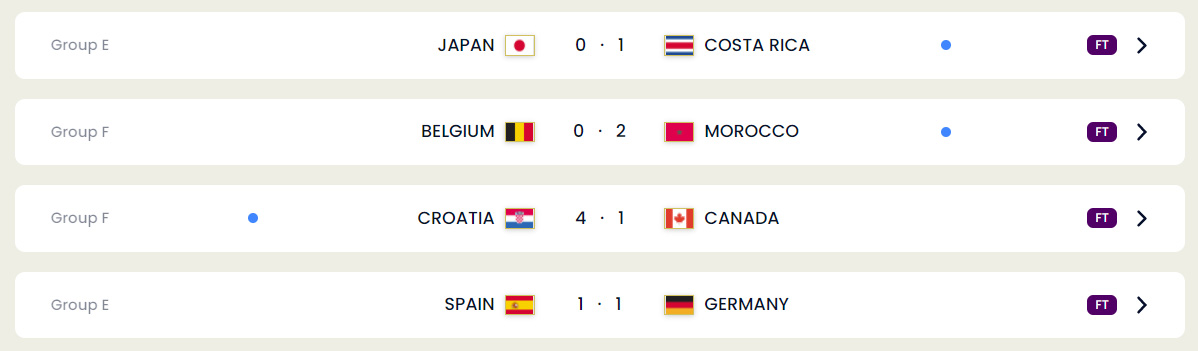 November 27, 2022 FIFA World Cup Matches