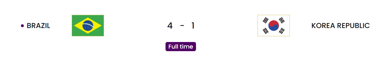 Brazil vs South Korea