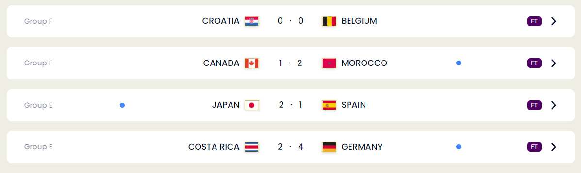December 1, 2022 FIFA World Cup Matches